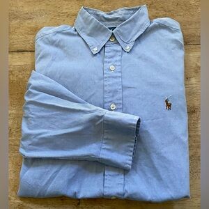 Polo Ralph Lauren Men’s Sz‎ 16 32/33 Classic Fit Lt Blue Long Sleeve Button Down